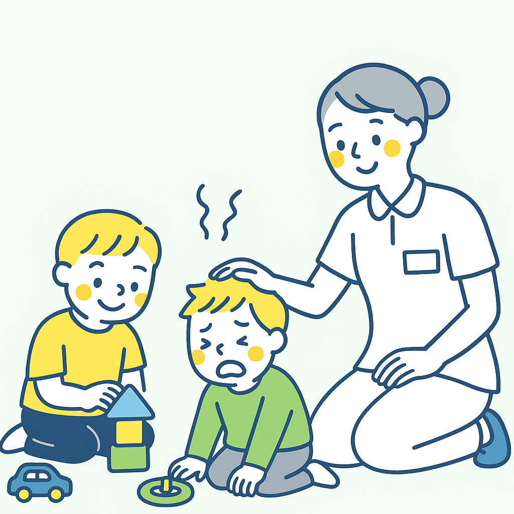 看護師と子どもたちのケア風景